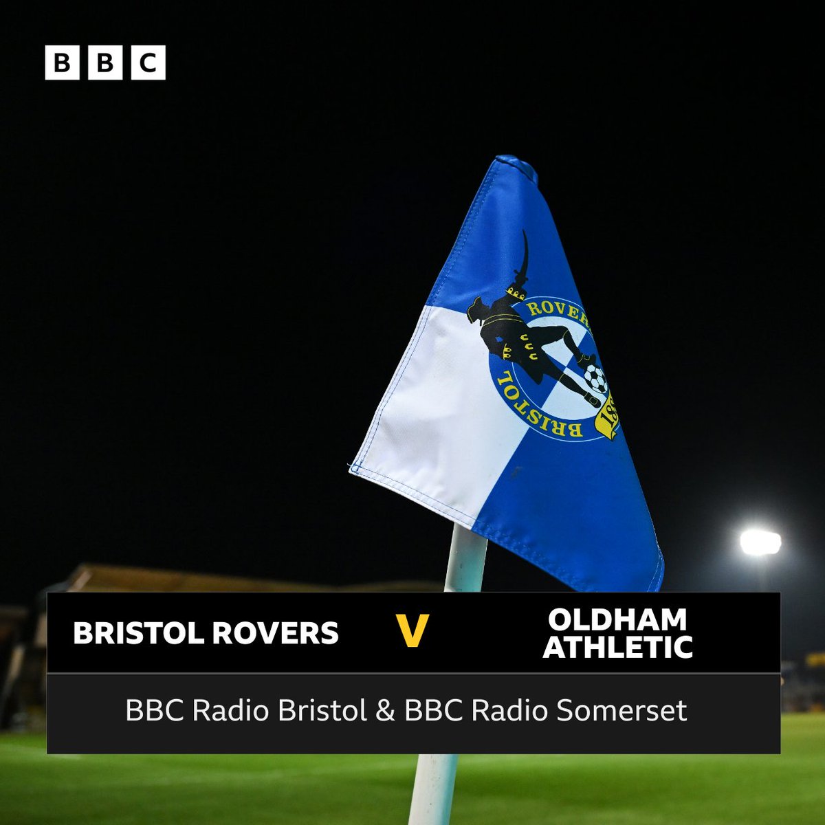Bristol Rovers 🆚Oldham Athletic
⏰7.45pm
🎙️All the build up &amp; full commentary from 7 with <a href="/ChrisSpittles/">Chris Spittles</a> &amp; <a href="/KeithBrookman/">Keith Brookman</a> 
📻BBC Radio Bristol &amp; BBC Radio Somerset all frequencies
📺Freeview channels 711 &amp; 714