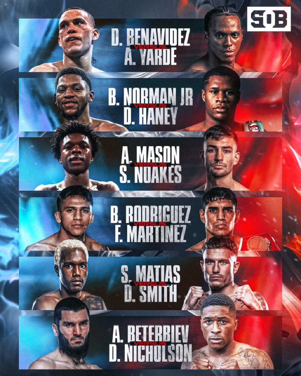 ‼️7 WORLD TITLES ON THE LINE‼️

11/22/25! They all have 95 days still to prepare their best! 

Are there any upsets⁉️

Who do you got, NORMAN or HANEY⁉️

#Boxing
#BOXINGnBBQ
📸SOB