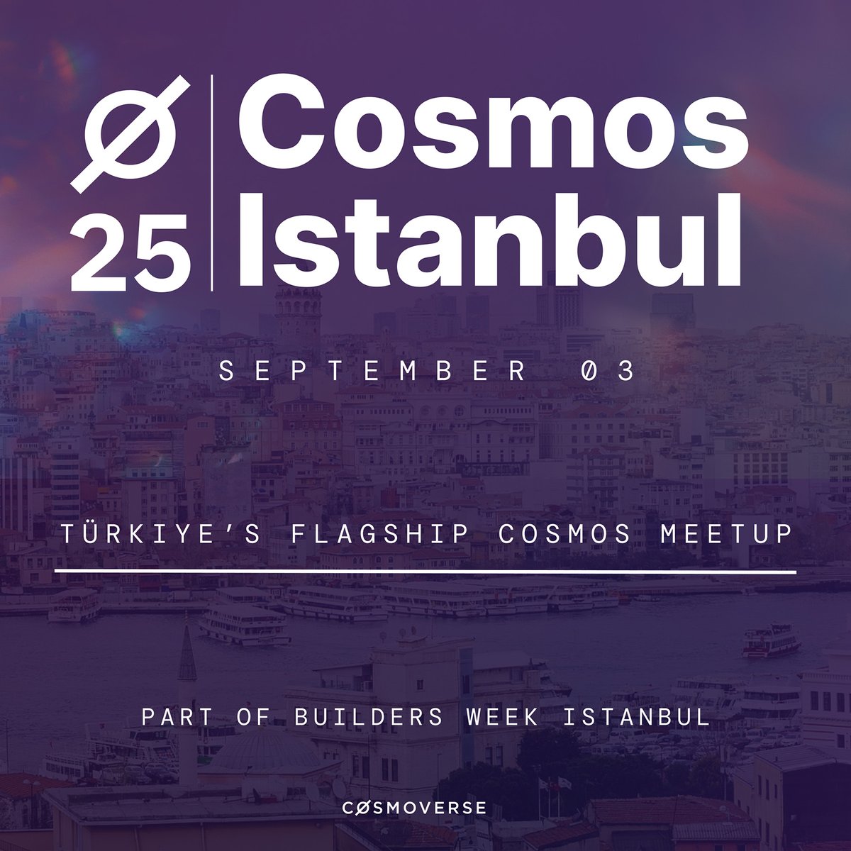 Cosmoverse | Cosmos Conference (@cosmoversehq) on Twitter photo 1/ Cosmos Istanbul is around the corner for its 4th edition at <a href="/buildersweekist/">Builders Week Istanbul (Sept. 1-7)</a>!
This year, it’s bigger than ever - 270+ confirmed attendees.
🤝 Built for networking
🎤 Presentations & panels
🇹🇷 4 years strong as one of Türkiye’s leading Web3 meetups 1/ Cosmos Istanbul is around the corner for its 4th edition at <a href="/buildersweekist/">Builders Week Istanbul (Sept. 1-7)</a>!
This year, it’s bigger than ever - 270+ confirmed attendees.
🤝 Built for networking
🎤 Presentations & panels
🇹🇷 4 years strong as one of Türkiye’s leading Web3 meetups