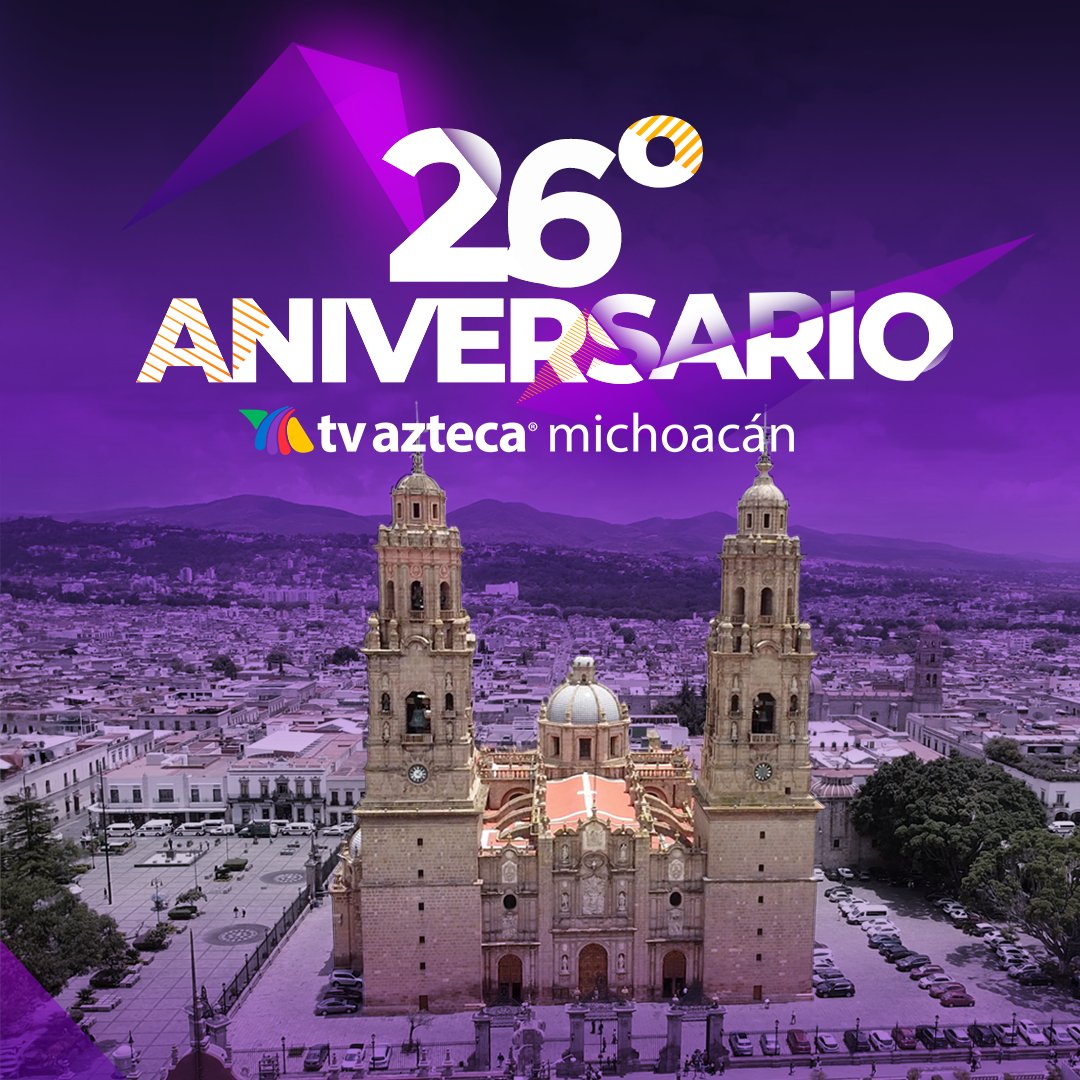 ¡Celebramos a lo grande nuestro 26 aniversario en Tv Azteca Michoacán! 🎉🎈 26 años llenos de noticias, entretenimiento y cariño hacia ti. 😊 Agradecemos tu apoyo y confianza en nosotros. ¡Vamos por más años juntos!  #SomosImparables
🙌😃🎂🎊