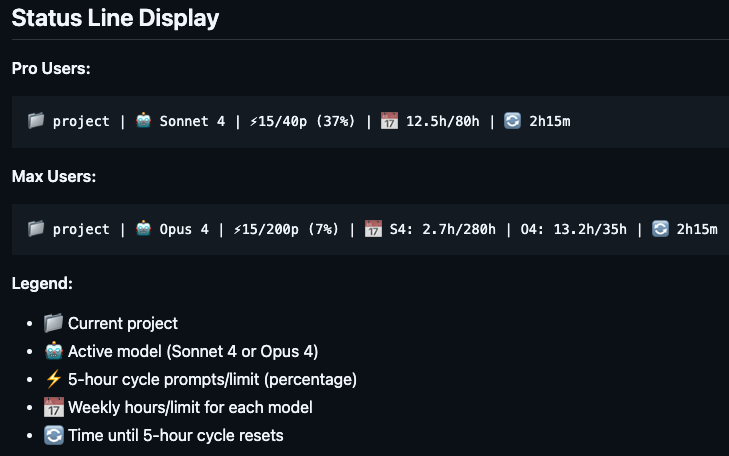 TylerGallenbeck's tweet photo. Can we get some native support in the Claude Code status line to show 5hr and weekly limits @AnthropicAI

I don't imagine this gets priority so I made this to show it in the meantime
👇🏻

https://t.co/EFSVzEcWvI https://t.co/pLTsMJnKgm