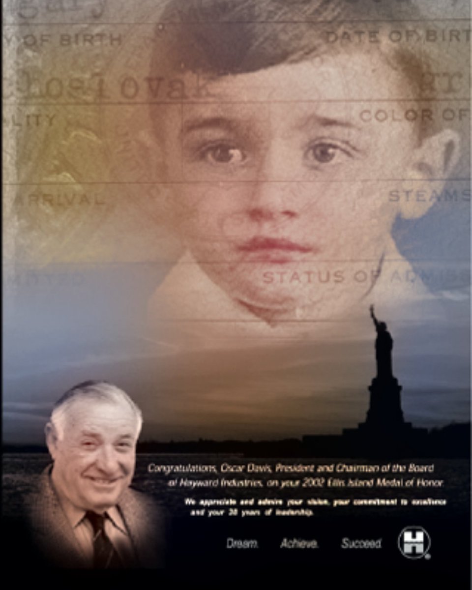 🌟Hayward's 100-Year Anniversary🌟

In 1929, Oscar Davis arrived on Ellis Island when he was three years old. 73 years later, Oscar was awarded the Ellis Island Medal of Honor, and award issued to distinguished citizens for their outstanding service to humanity.