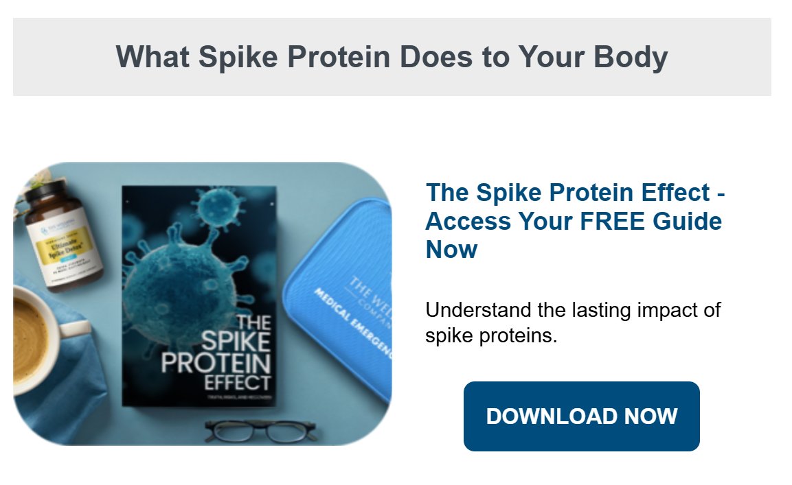What Spike Protein Does to Your Body

Helpful new guide published by The Wellness Company.  Download yours today. <a href="/twc_health/">The Wellness Company</a> <a href="/NicHulscher/">Nicolas Hulscher, MPH</a>  cdn.shopify.com/s/files/1/0649…