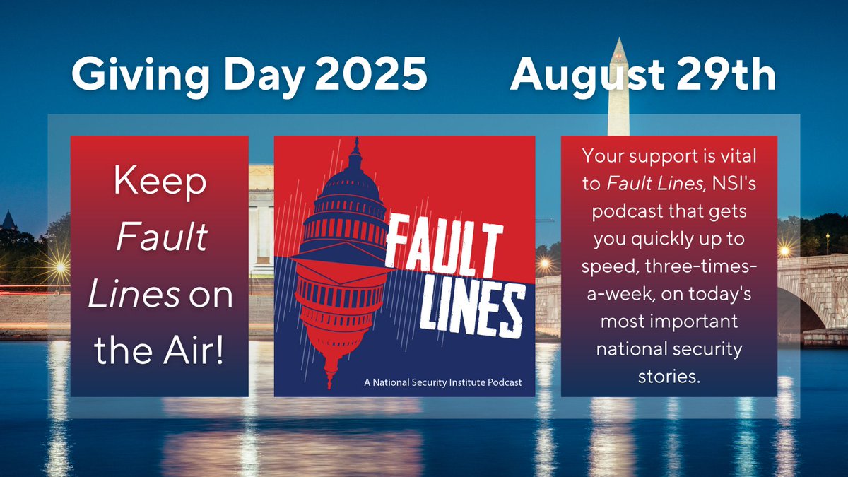 Fault Lines Podcast (@faultlines_pod) on Twitter photo As part of the third week of NSI's Giving Day, learn more about NSI’s flagship podcast, <a href="/FaultLines_Pod/">Fault Lines Podcast</a>.
Watch our episodes on YouTube: youtube.com/playlist?list=…
Or Listen on Spotify: open.spotify.com/show/1k296tOyU…
Donate here: nationalsecurity.gmu.edu/give-a-donatio…
<a href="/georgemasonlaw/">Scalia Law School</a> As part of the third week of NSI's Giving Day, learn more about NSI’s flagship podcast, <a href="/FaultLines_Pod/">Fault Lines Podcast</a>.
Watch our episodes on YouTube: youtube.com/playlist?list=…
Or Listen on Spotify: open.spotify.com/show/1k296tOyU…
Donate here: nationalsecurity.gmu.edu/give-a-donatio…
<a href="/georgemasonlaw/">Scalia Law School</a>