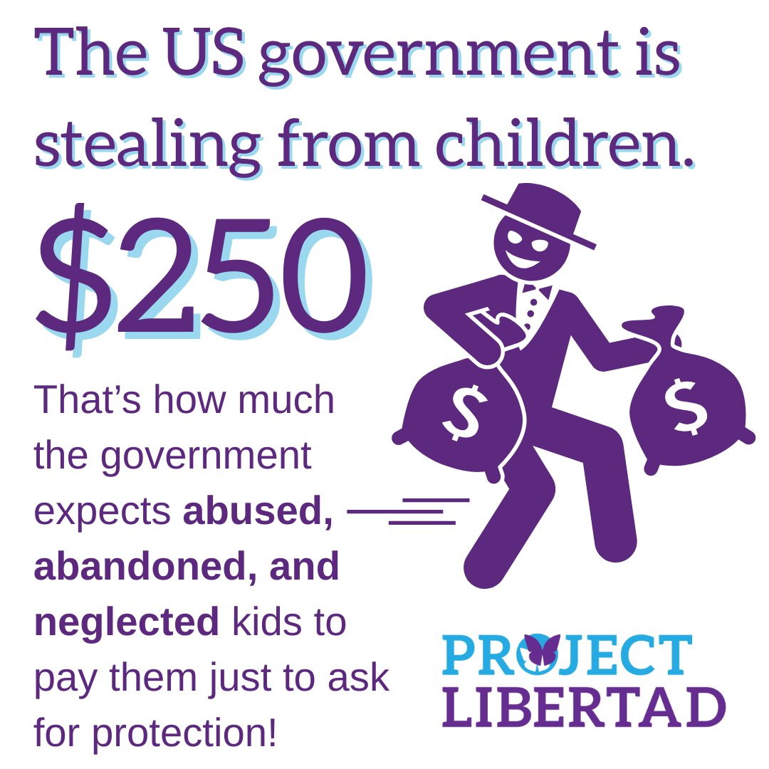 🚨 Outrageous: The Trump admin is charging abused, abandoned &amp; neglected kids $250 just to apply for legal protection under SIJS.

Children shouldn’t have to pay to be safe. #EndSIJSFee #ProtectImmigrantYouth