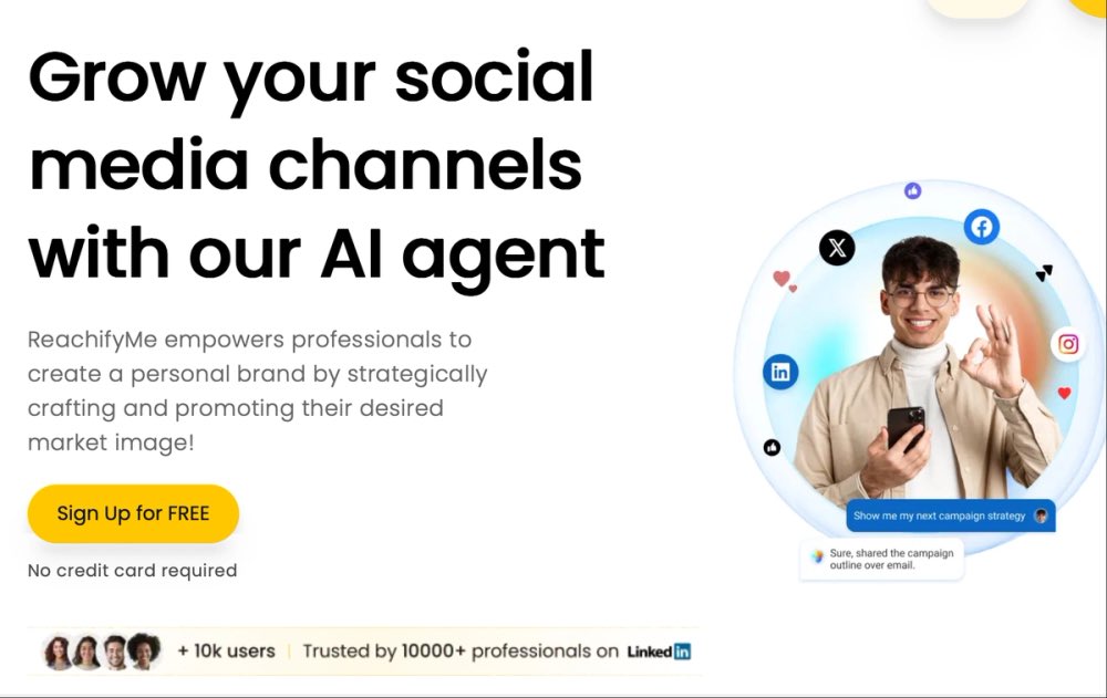 rssf's tweet image. AI Tools Selection-ReachifyMe，No.1 LinkedIn AI tool.Grow your social media channels with our AI agent
gotools.io/item/reachifyme