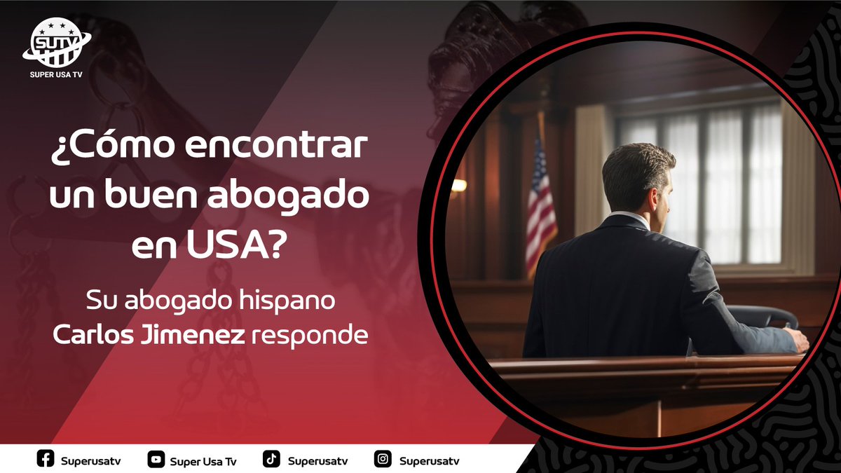 Vea a Carlos Jimenez su abogado hispano en #USA por <a href="/mysuperusa77121/">Mysuperusatv</a> Facebook, Instagram o YouTube #siempredelamanodedios