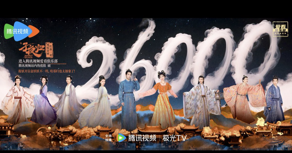 xukaidaily7's tweet image. #MoonlitReunion Weibo Update 
2025/8/19
Congratulations to Moonlit Reunion on Tencent for breaking 26,000 popularity points on #Tencent and officially joining the Tencent Video Fan club! 
#XuKai