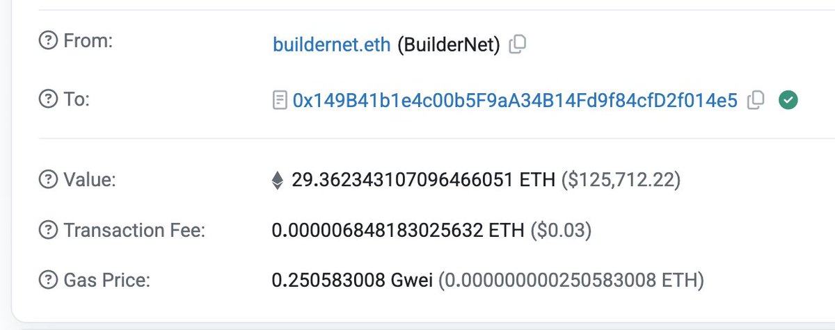 New record for @Chainlink SVR, $125K (29.3 ETH) in liquidation MEV recaptured in a single transaction! 🔥

Since being adopted by <a href="/aave/">Aave</a> (largest DeFi protocol by TVL), Chainlink SVR has processed $25.5M in liquidations and recaptured $800K+ in non-toxic liquidation MEV