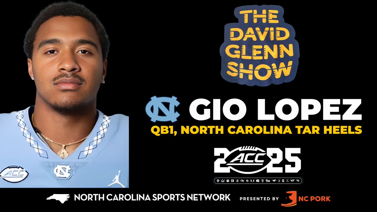 TheNCSportsNet's tweet photo. Is #GioLopez #UNC's #QB1 heading into the Labor Day Monday Night Football Opener vs #TCU?
#DG talks with the former South Alabama Jaguar about the 2025 Season & being a Tar Heel
WATCH https://t.co/N2s8gpeq4Y
LISTEN https://t.co/7Fq52OPNmQ
READ at https://t.co/DrOLN7Wu8A https://t.co/ZARaNImOe2