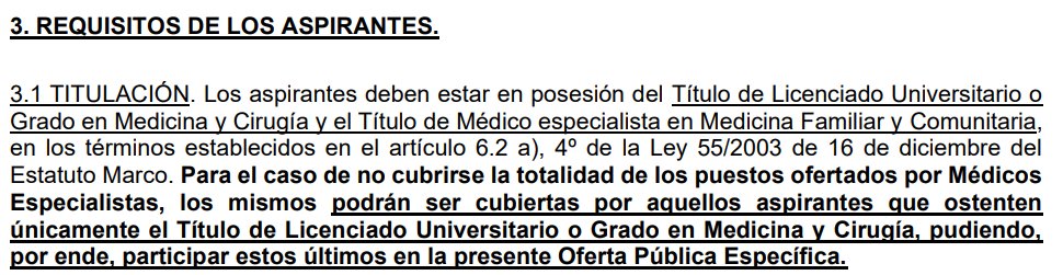 Otros que desprecian el título de MFyC y normalizan el incumplimiento de la ley al contratar para puestos de Medico de Familia a graduados sin dicho título. 
Antes esto se hacía a la chita callando, ahora se publica sin rubor alguno en las Convocatorias
sspa.juntadeandalucia.es/servicioandalu…