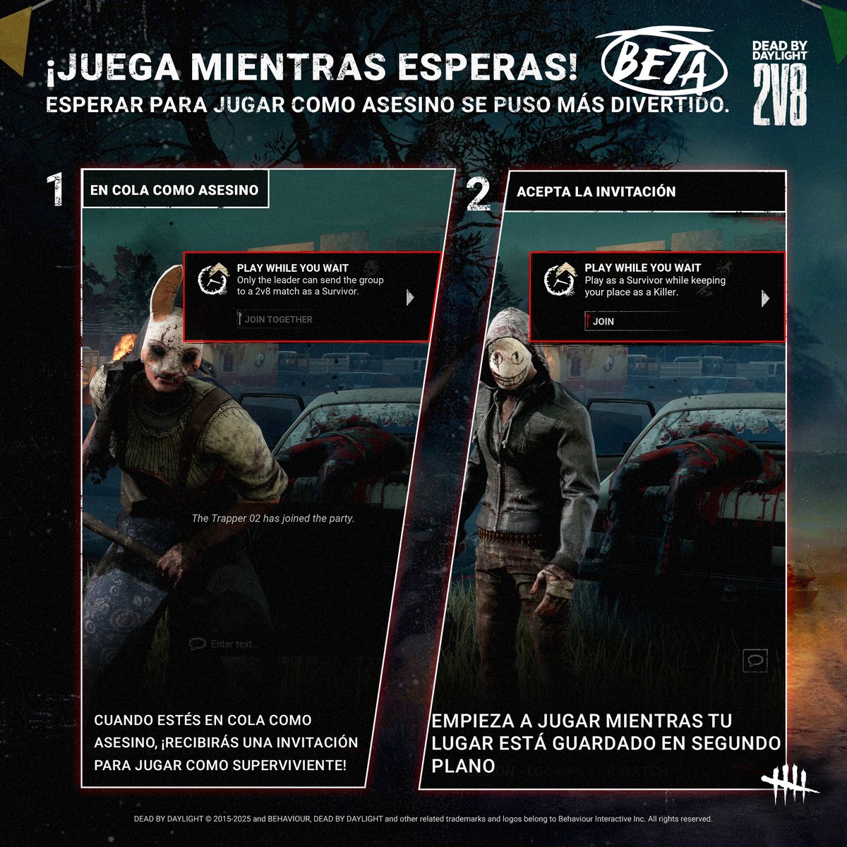 DbDBHVR_ES's tweet photo. El 2V8 regresa hoy a las 11 a. m. ET y, con él, probaremos nuestra versión beta Juega Mientras Esperas.  

Esta será nuestra primera prueba a gran escala de esta función y esperamos conocer su opinión.  

Analicemos en profundidad lo que puedes esperar de esta versión beta 🔪 https://t.co/sNmN8lGSkb