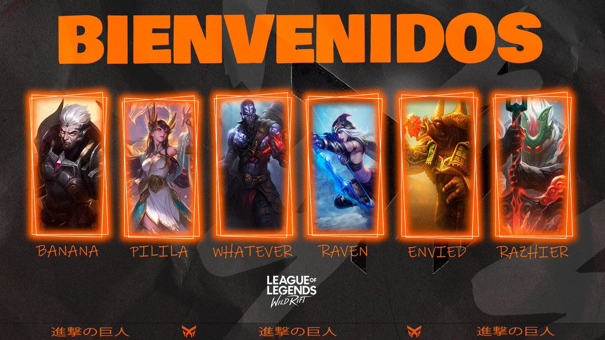 TitanX presenta a sus titanes🫣🔥

Top: Banana
Jungla: Pilila
Medio:<a href="/Whatever_WR/">Whatever</a> 
Adc: <a href="/Josber4870/">Raven</a>
Support: <a href="/enviedwtf/">Rafaa ‘Envied’ Escribá</a>
Suplente: @DiegoMerch85871

Bienvenidos, y gracias por la confianza, sabemos que lo vais a dar todo🫵🏼❤️‍🔥

#wildrift #AwakenTheTitan #TitanX