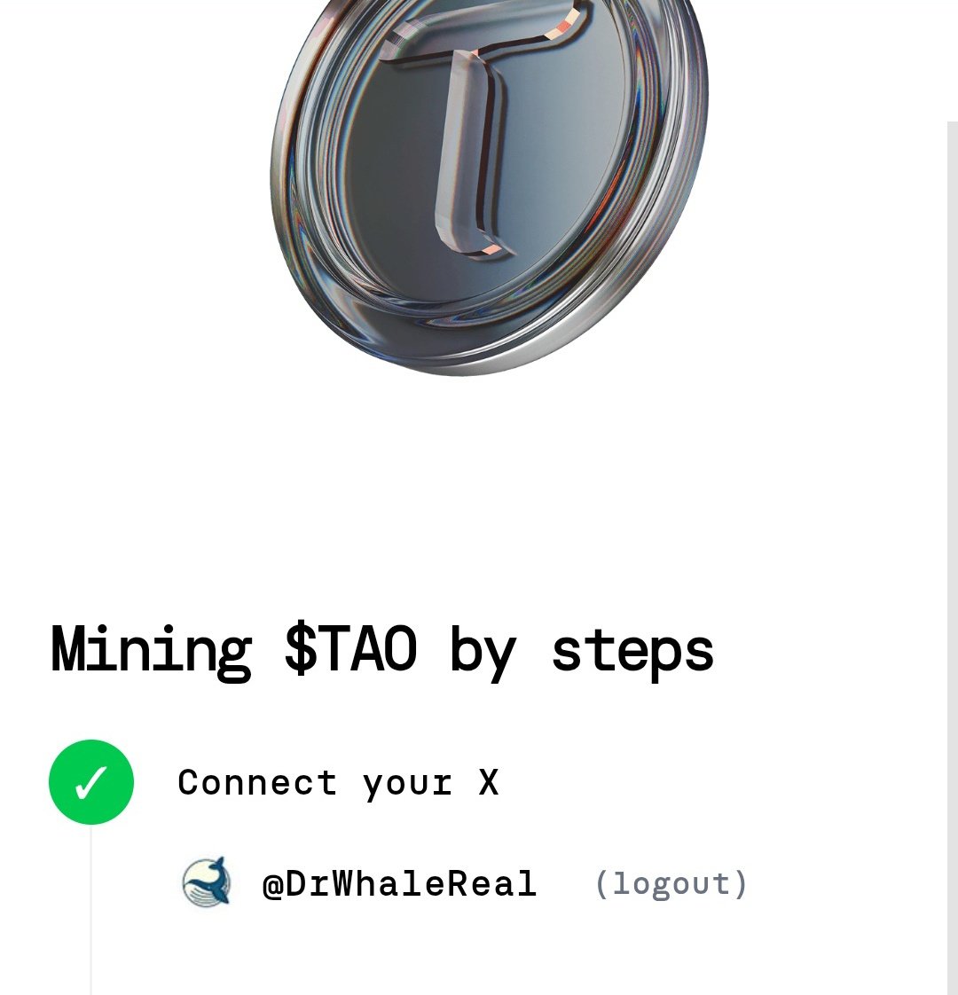 DrWhaleReal's tweet photo. Already mining $TAO  with @inspectxyz? 🚀

Drop a $TAO in the replies &amp; let’s farm together.

Don’t forget to repost! 🔁 https://t.co/WKUNfPNeRE
