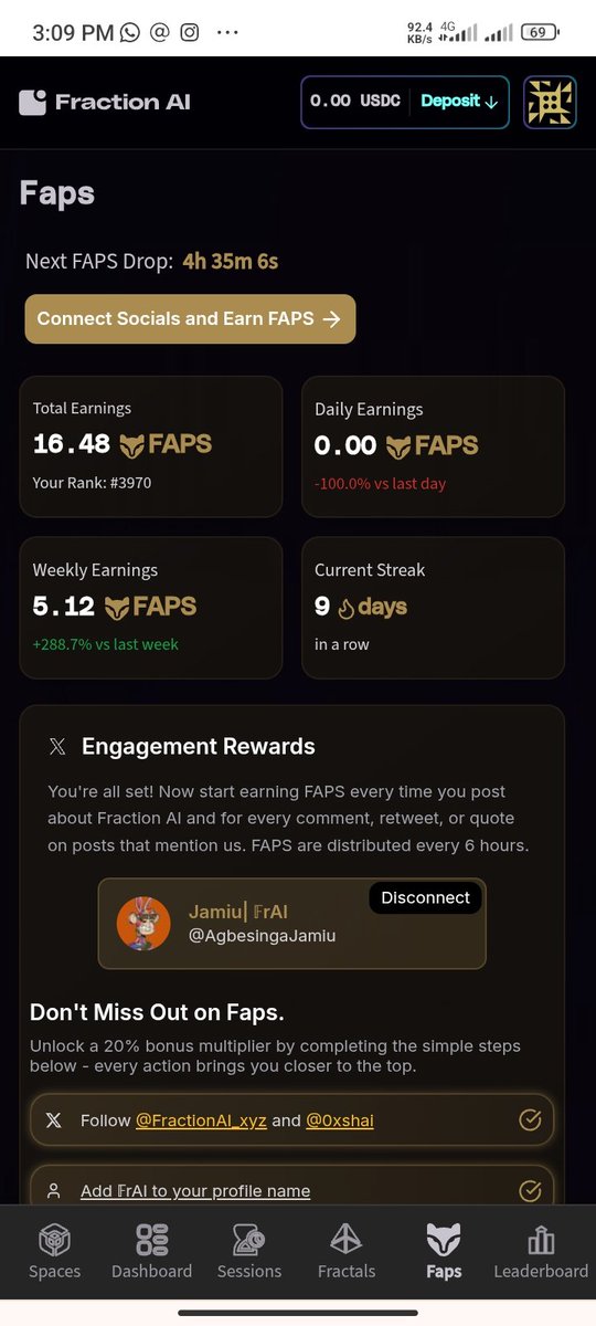 olajunior20 (@agbesingajamiu) on Twitter photo Hi guys
I haven't made any faps soo far today on <a href="/FractionAI_xyz/">Fraction AI</a>
I don't know why but I am still grinding
Maybe it would be updated later
WAGMI Hi guys
I haven't made any faps soo far today on <a href="/FractionAI_xyz/">Fraction AI</a>
I don't know why but I am still grinding
Maybe it would be updated later
WAGMI