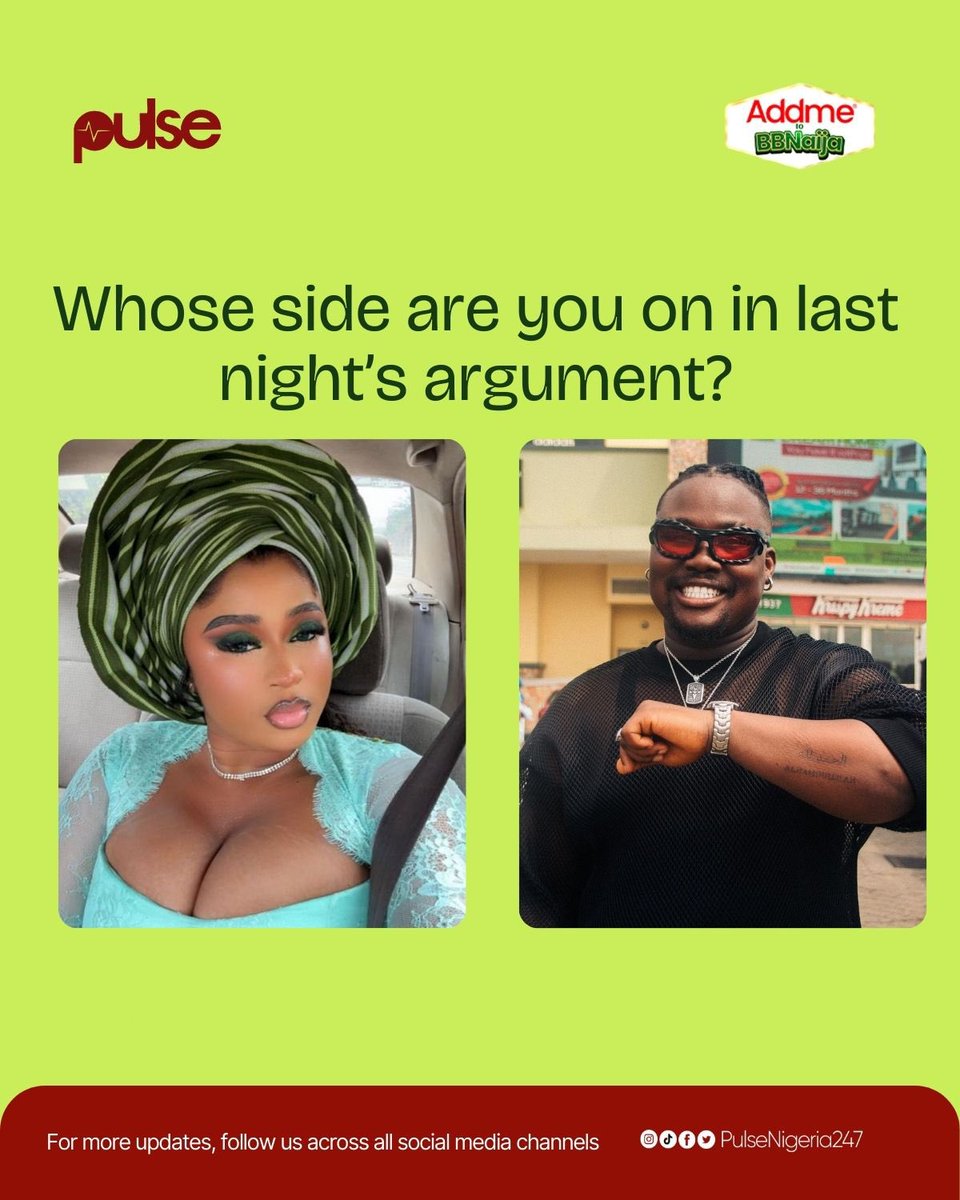 PulseNigeria247's tweet image. Imisi or Rooboy? 👀 

@addmenigeria 

#AddmetoBBNaija #Addme #BBNSeason10 #BBNaija #PulseBBNaijaUpdates