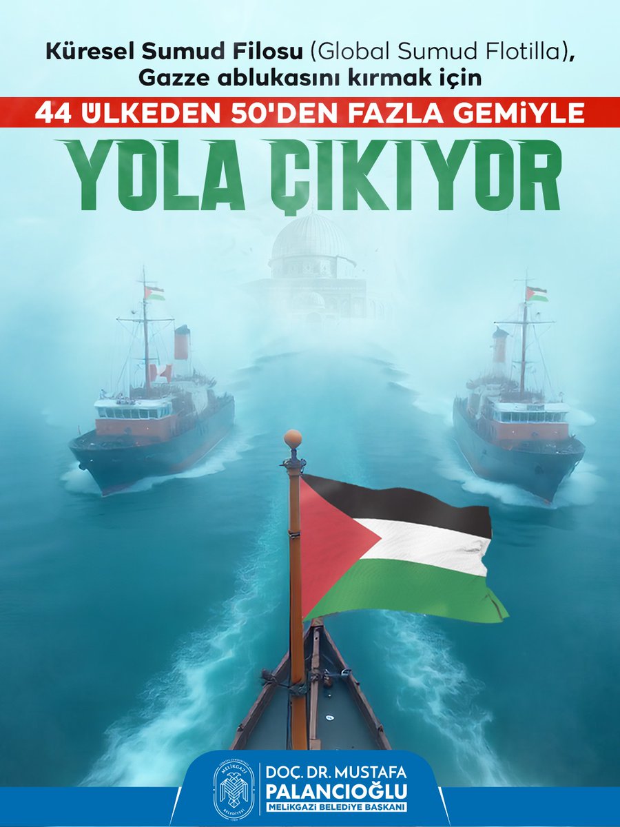 Küresel Sumud Filosu (Global Sumud Flotilla), Gazze ablukasını kırmak için 44 ülkeden 50'den fazla gemi ile yola çıkıyor! 

İspanyadan yola çıkacak filo Gazze şeridine yardım götürmek için gün sayıyor!

İnsanlık dramının yaşandığı, Filistin halkının açlıkla, canıyla, kanıyla