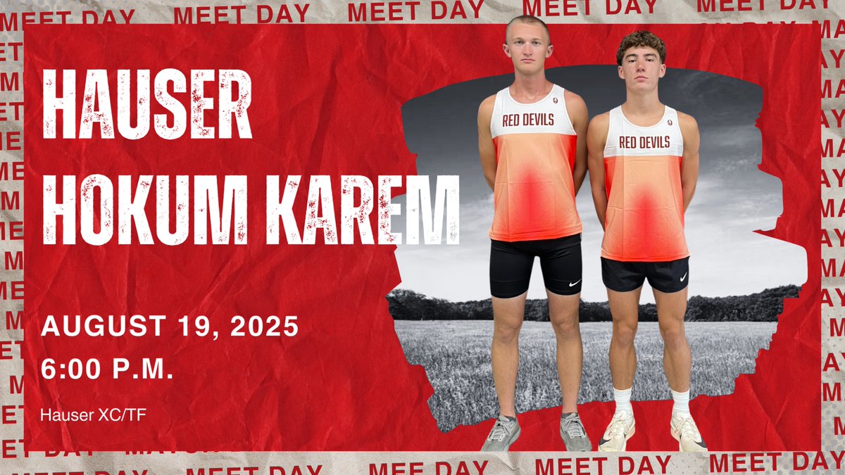 The 2025 cross country competition season kicks off today at home with our Hauser Hokum Karem. 

Come watch our middle school squad's mile race at 5:40, our varsity's hokum karem relay at 6:00, and our open mile run at 7:00. 

#LetsGoJets