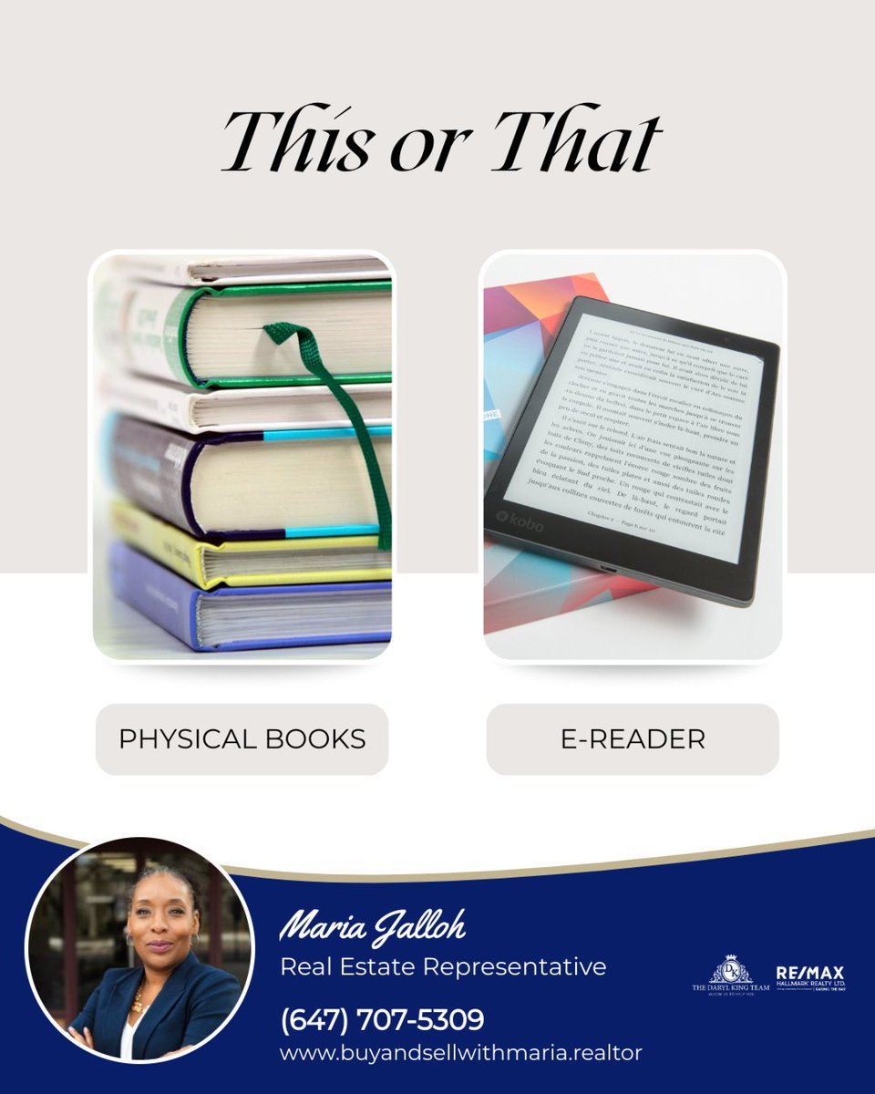 Whether you're drawn to the scent of a well-loved paperback or the simplicity of digital reading, the magic lies in the stories themselves.

📚 Which do you prefer? Let’s hear your take!

#books #ereader #reading #technology #thisorthat
