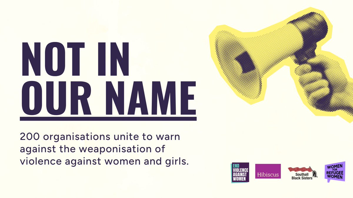 🚨Vital conversations about violence against women are being hijacked by an anti-migrant agenda.  

We've joined 200 organisations to urge the Government to address this dangerous weaponisation of VAWG. 
 
Read more: mirror.co.uk/news/politics/…