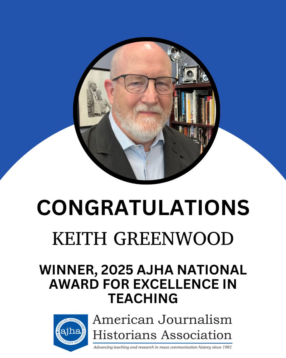 Congrats to Keith Greenwood, winner of the AJHA 2025 National Award for Excellence in Teaching!
