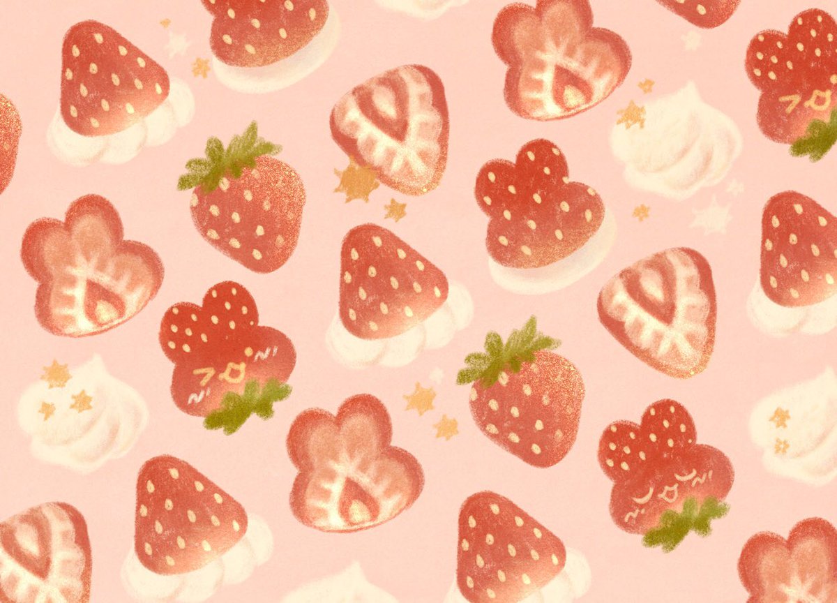 ✨🍓 strawberry shortcake and pattern 🍓✨ 

planning to make something out of this!!! 🤭🍓✨✨✨