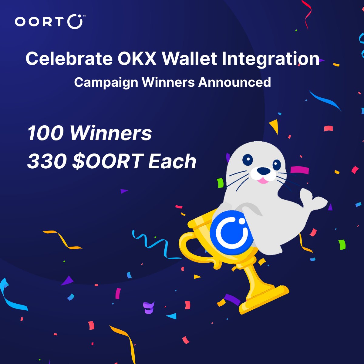 Big Congrats to our 100 lucky winners for each winning 330 $OORT! 🏆💎

Your support keeps powering the OORT community forward. 🚀

👉 Follow <a href="/oortech/">OORT | The Data Cloud for Decentralized AI</a> and stay tuned, more rewards, surprises, and opportunities are on the way! ✨

#OORT #Web3 #AI #AirdropAlert