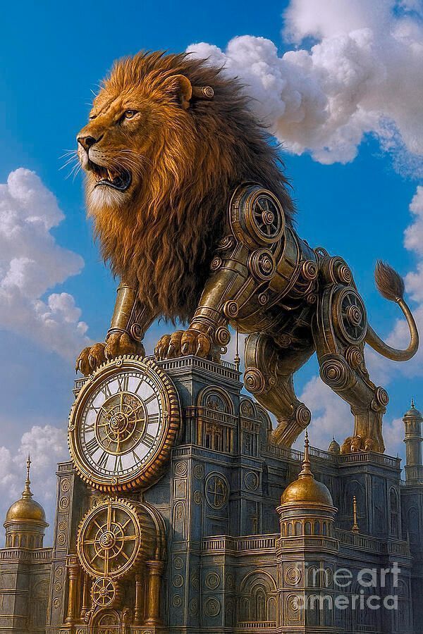 #Guardian of #Time The #Steampunk #Lion by Kaye Menner Wide variety #Prints &amp; lovely #Products at:  

buff.ly/UlbU6oS

#animal #digitalart #clock #clocktower #fantasy #architecture #majestic #imaginative #gears #homedecor #giftideas #Art #artforsale #BuyIntoArt #FAA