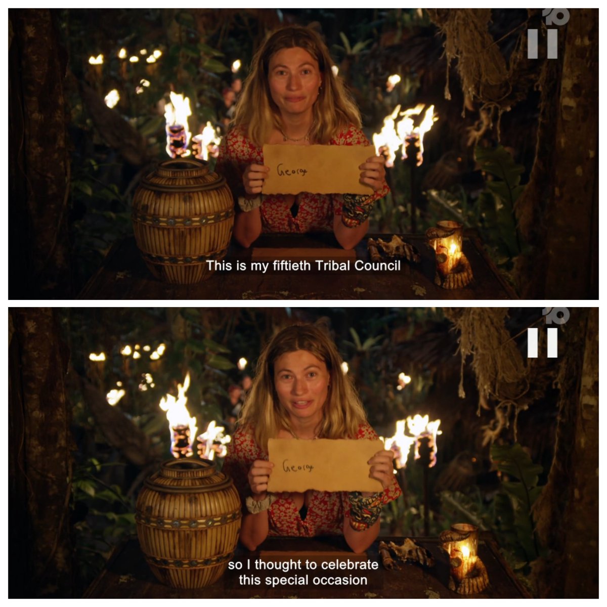 Shonee voting both David and George, the two people who wronged her in the past is ishonic! 

#Shontent
#SurvivorAUvsTheWorld #SurvivorAu #SurvivorAustraliaVsTheWorld