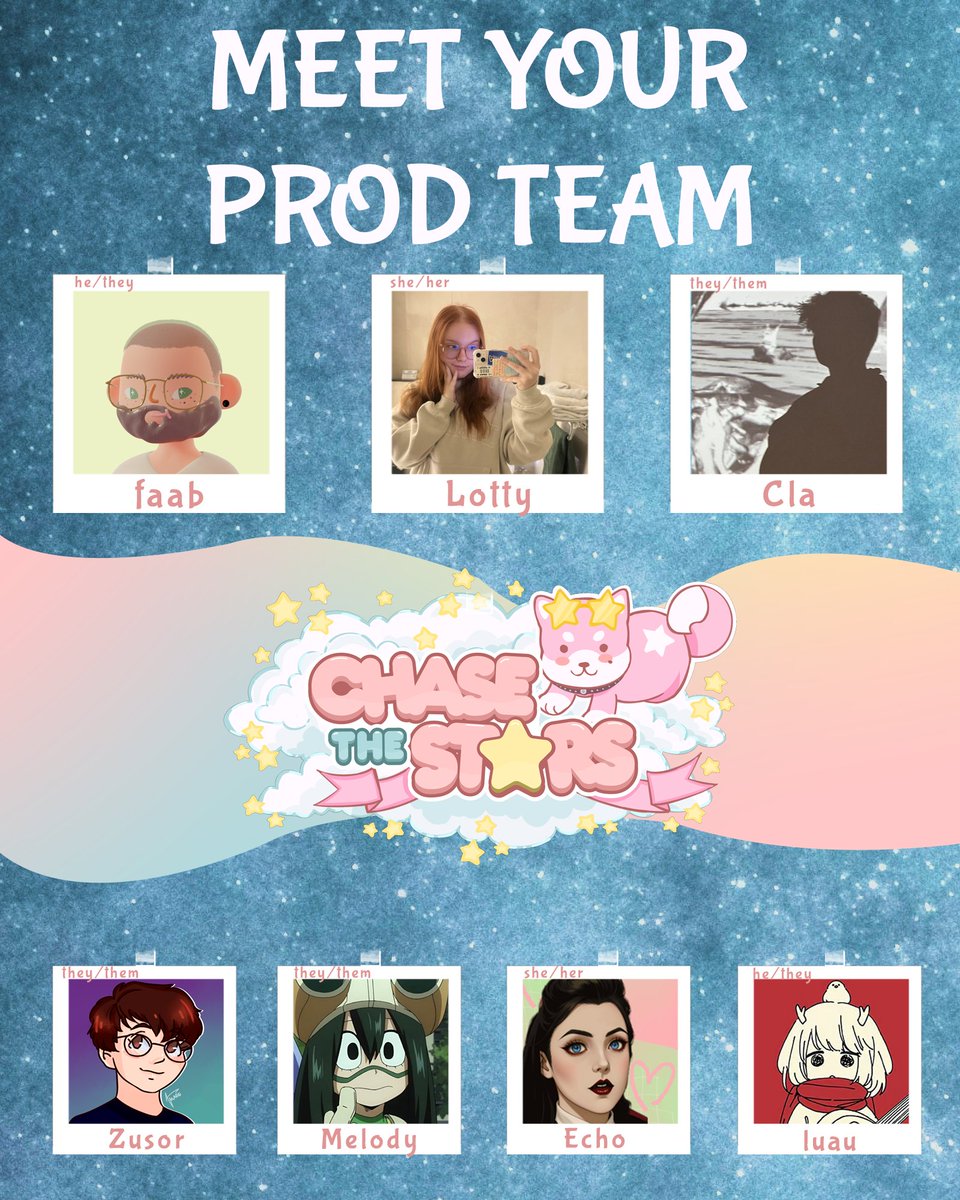 We have the coolest staff in the Overwatch scene 😎

Meet your Chase The Stars production team! 💫

🎥 <a href="/fa4b_e/">faab</a> 
🎥 <a href="/lmaolotty/">lotty🐇</a> 
🎥 <a href="/123cla/">cla</a> 
🎥 <a href="/zusor_io/">Tobi 🏳️‍🌈</a> 
🎥 <a href="/Melodyy_ow/">Melody</a> 
💻 <a href="/luau_ow/">luau 🌹</a> 
💻 <a href="/Echo_20_/">Echo_20_</a> 

#ChaseTheStars🌌