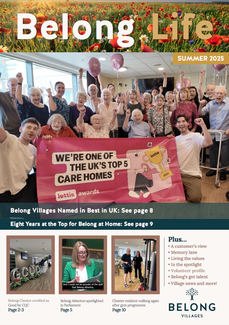 The latest Belong Life is here! ☀️⛱️😎

Enjoy the latest roundup of news, including big awards, dream weddings &amp; House of Commons shoutouts. 

👉 Read now: belong.org.uk/news/belong-li…

Like what you read? Build a career with us: belong.org.uk/careers/apply

#Dementia #Care #CareHomes