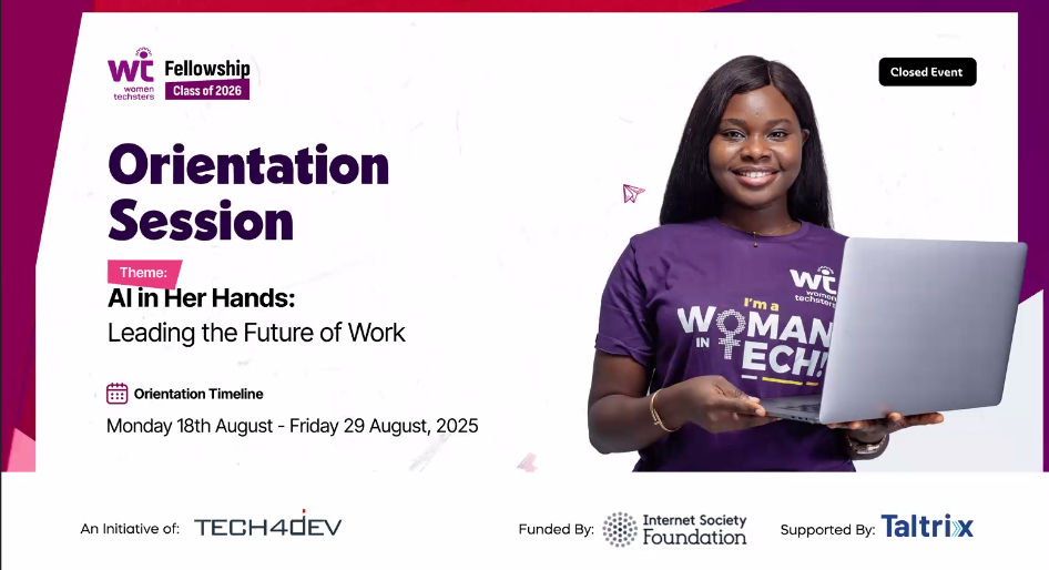 WTF Orientation Day 2 reminded me: Tech skills open doors, soft skills keep them open. 💻🤝 Together they drive impact. #Day2 #WTF26 #AI4Her #Tech4Dev #WomenInTech