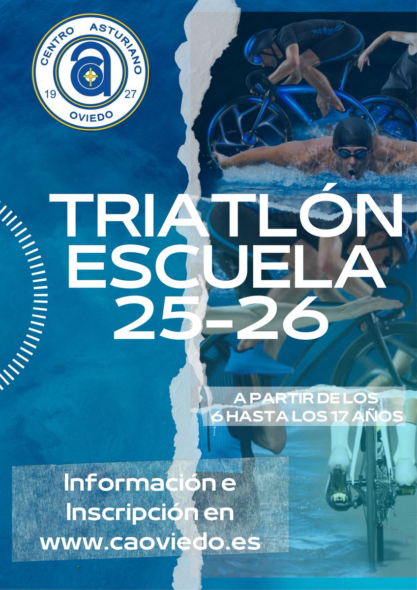 🏊🚴🏃 ¡Ya están abiertas las inscripciones para la Escuela de #TriatlónCAO 2025-26!
👦👧 De 6 a 17 años (triatlón/duatlón)
💪 Tecnificación: 16-23 años
📅 Desde el 18 de agosto
ℹ️ Más info e inscripciones 👉 caoviedo.es/blog/escuela-t… #SomosCAO