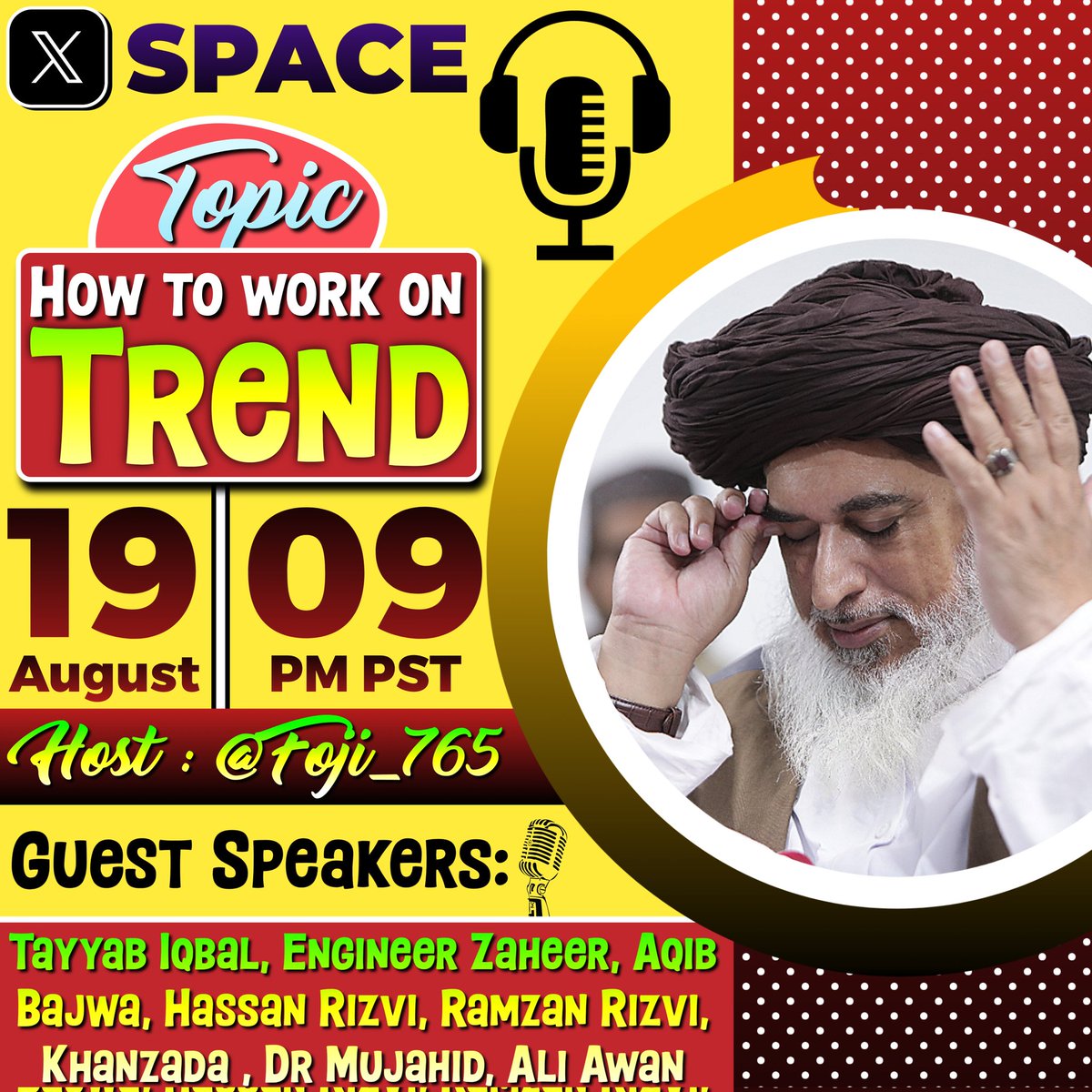 🚨X Space🚨
💫Topic : How to work on X Trend
🕘Tonight at 9 PM PST🕘
🔥Host : <a href="/Foji_765/">Wajid Ali</a>🔥
#TLP_WelfareActivities