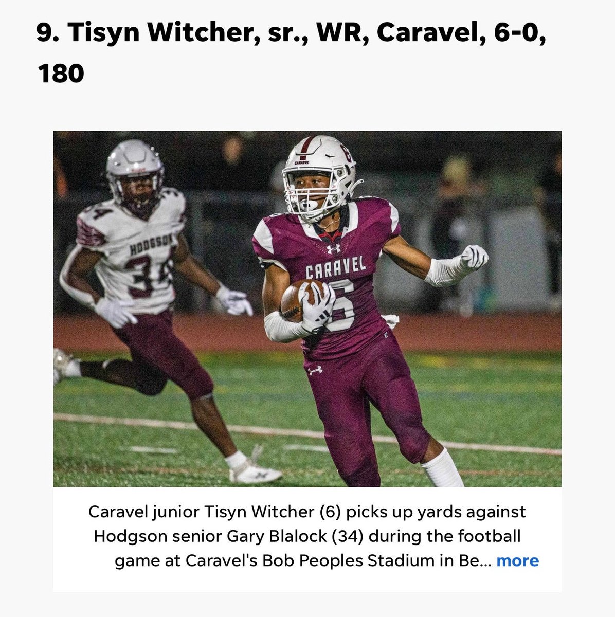 Tywitch3wb's tweet photo. Blessed to be on both list. #9WR and #23DB in the state. Looking forward to a great senior year. @jalynwitcher03 @SamWitcher_ https://t.co/YGpLTDroMa