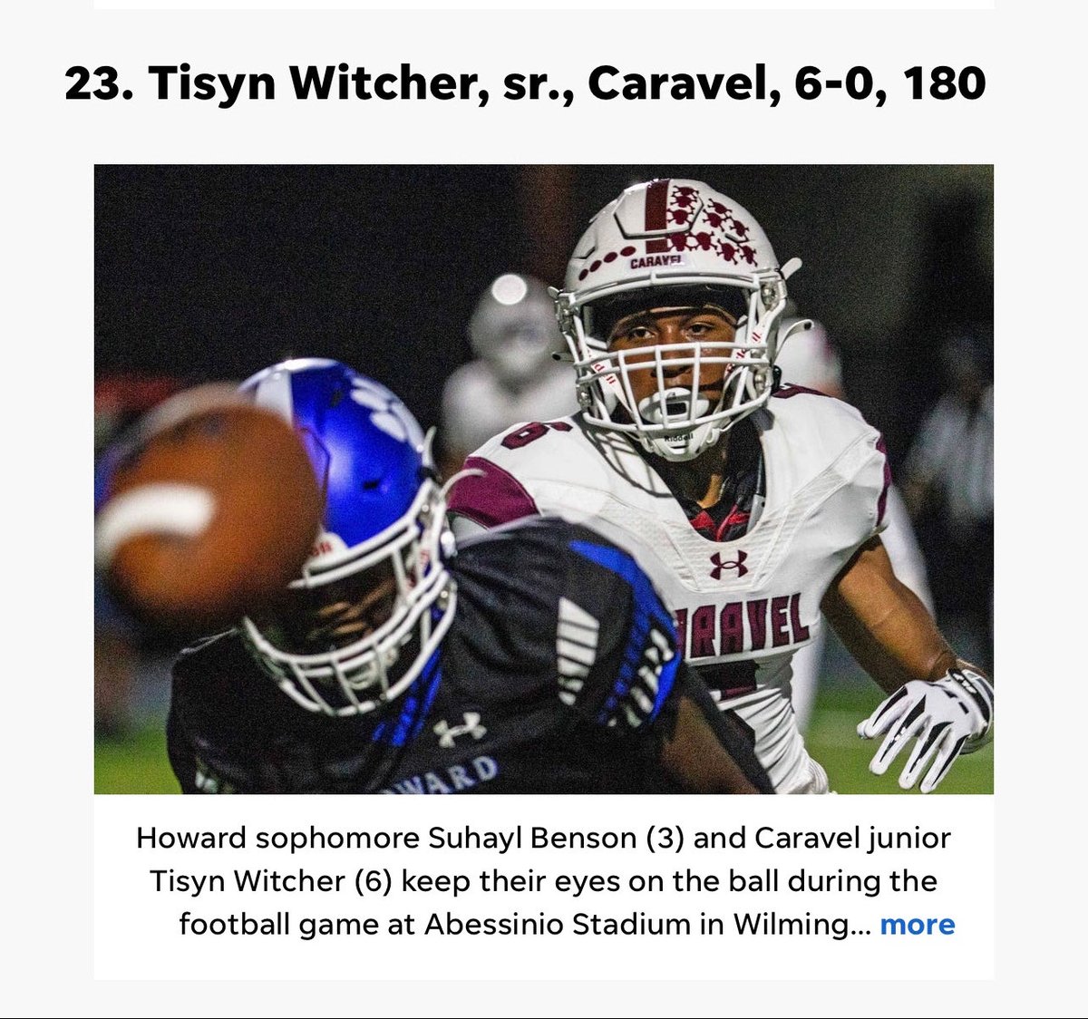 Blessed to be on both list. #9WR and #23DB in the state. Looking forward to a great senior year. ⁦<a href="/jalynwitcher03/">Jalyn Witcher</a>⁩ ⁦<a href="/SamWitcher_/">Sam Witcher</a>⁩