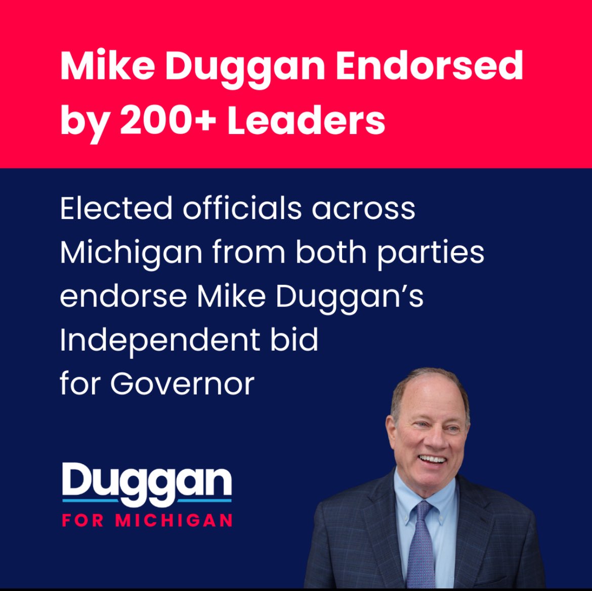 In an unprecedented sweep of support, more than 200 sitting and former elected officials from across Michigan today announced their endorsement of Mike Duggan. 

The coalition of supporters spans across party lines and include 50+ mayors, township supervisors and village