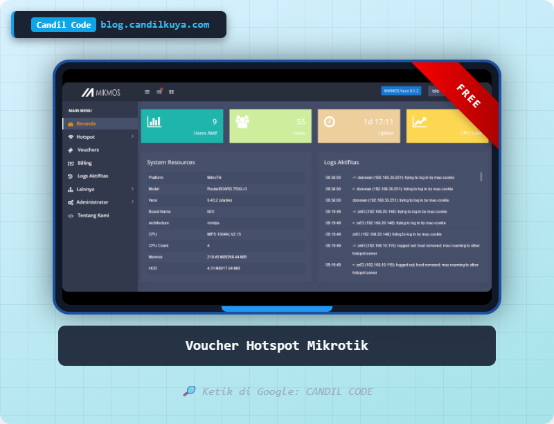 candil_kuya's tweet image. Source Code Aplikasi Voucher Hotspot Mikrotik PHP
#candilkuya #candilcode