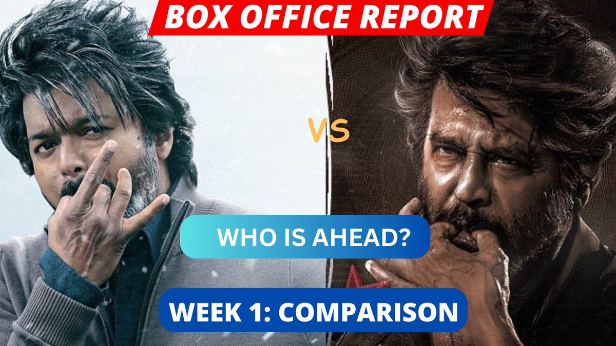 Cineglitterz's tweet photo. #coolie vs #leo Week 1 comparison: https://t.co/HStWEafVsr , Check who is ahead. https://t.co/iKGhLUqzqO