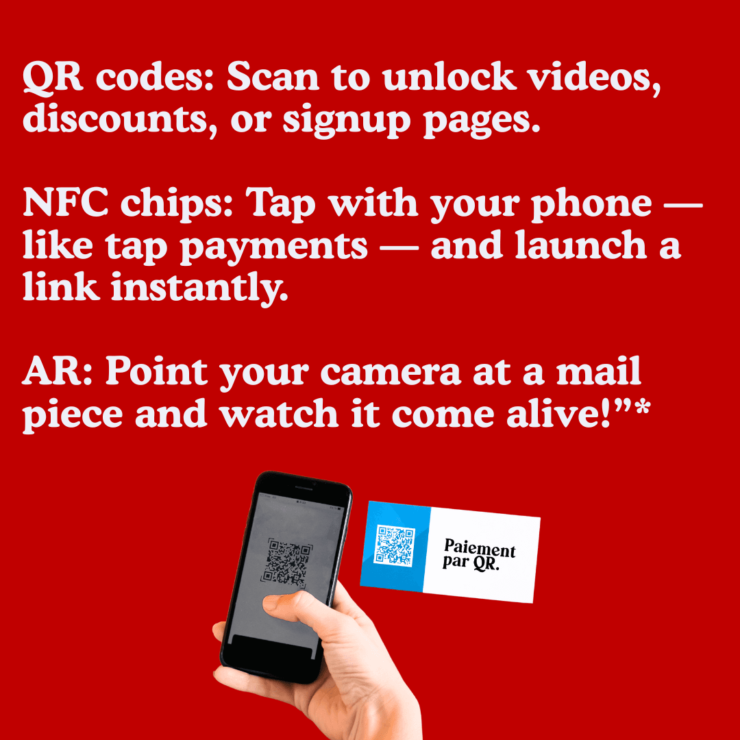 TorpedoMKTG's tweet photo. The future of marketing is hiding in plain sight. 🤫 From QR codes to Augmented Reality to NFC chips, we embed tech that turns every mail piece into an interactive experience. Ready to surprise your customers? #SmartMarketing #HiddenTech #ARAdvertising #QRcodes #interactivemail https://t.co/d30pSiRLTy