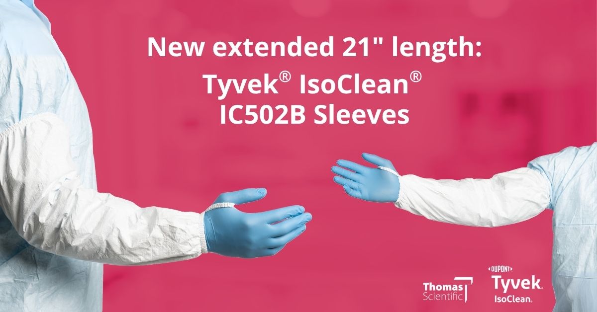 Protect your product, process, and personnel! New IC502B style sleeves offer an extended 21” length for protection higher up the arm. Designed for cleanrooms, they include elastic at both ends and an incorporated thumb loop. #CleanroomSafety ow.ly/CMCG50WyBRO