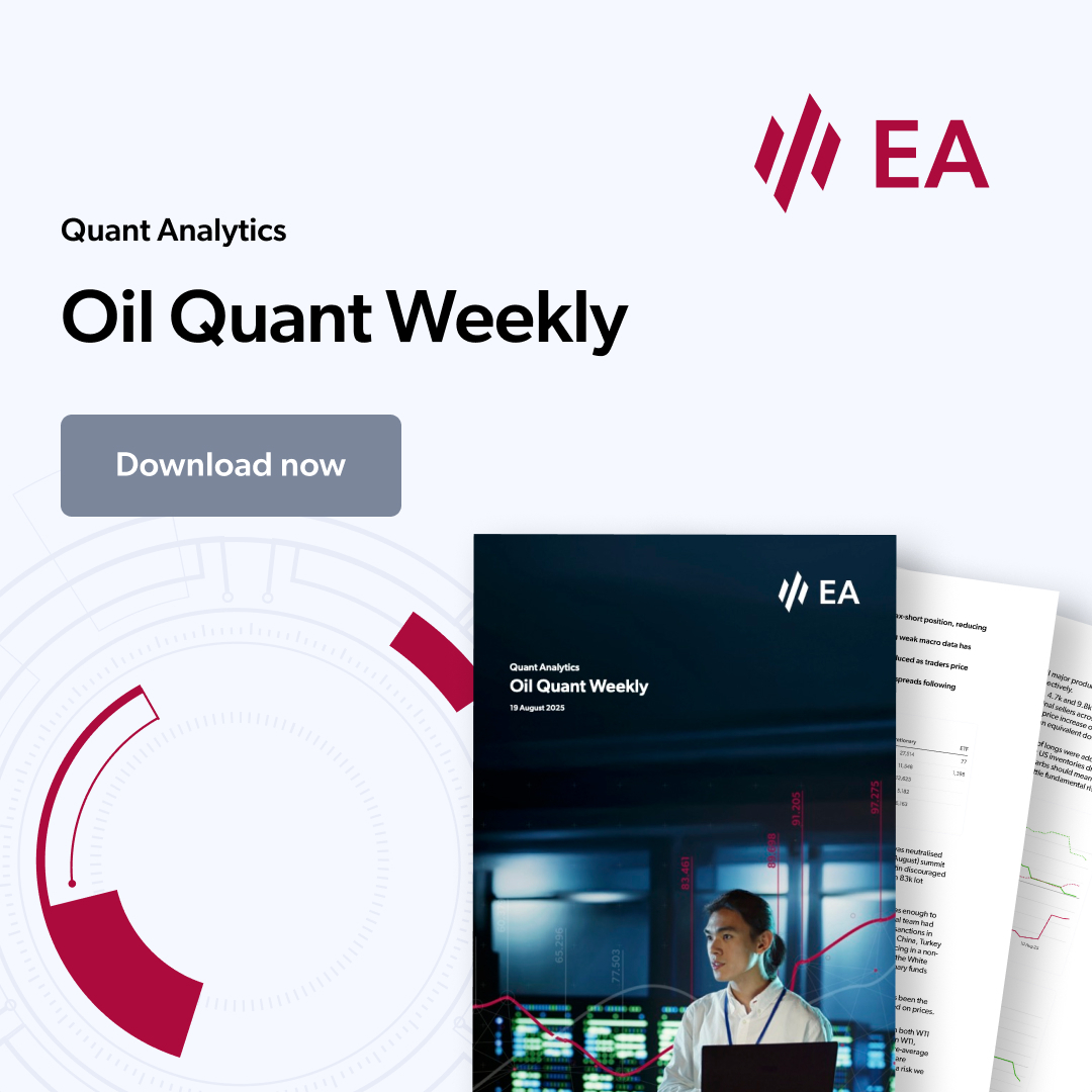 Harness the power of Energy Aspects Quant Analytics service and elevate your trading decisions. Leverage sophisticated data models, real-time insights, and strategic intelligence to optimise approaches, manage risk, and enhance returns.

Access your free insights: