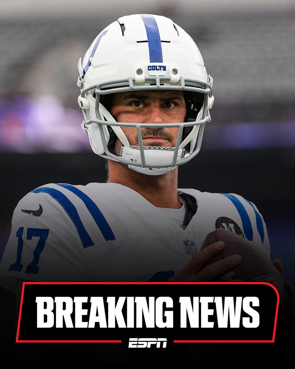 Adam Schefter (@adamschefter) on Twitter photo A QB decision in Indy: Colts named Daniel Jones as their starting quarterback for their Sept. 7 regular-season opener vs. the Miami Dolphins, per <a href="/HolderStephen/">Stephen Holder</a> and me. A QB decision in Indy: Colts named Daniel Jones as their starting quarterback for their Sept. 7 regular-season opener vs. the Miami Dolphins, per <a href="/HolderStephen/">Stephen Holder</a> and me.
