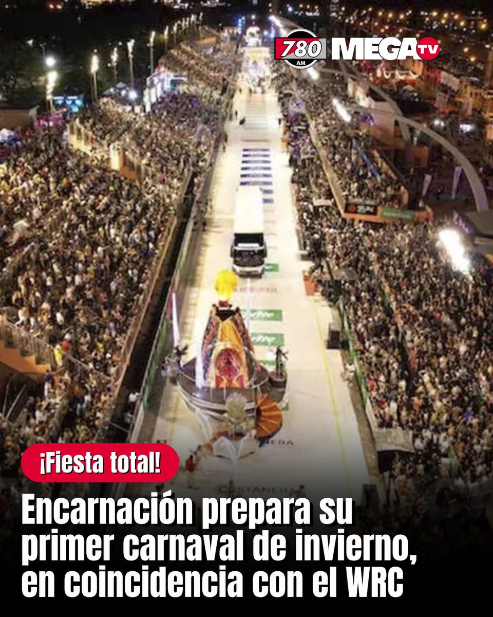 🥳ENCARNACIÓN PREPARA SU PRIMER CARNAVAL DE INVIERNO, EN COINCIDENCIA CON EL WRC 🏎️💨

🗣️El concejal municipal de Encarnación, Eduardo Florentín, visitó hoy los estudios de la Megacadena para hablar sobre algo inédito en la ciudad: un carnaval durante el invierno.

🗣️Como