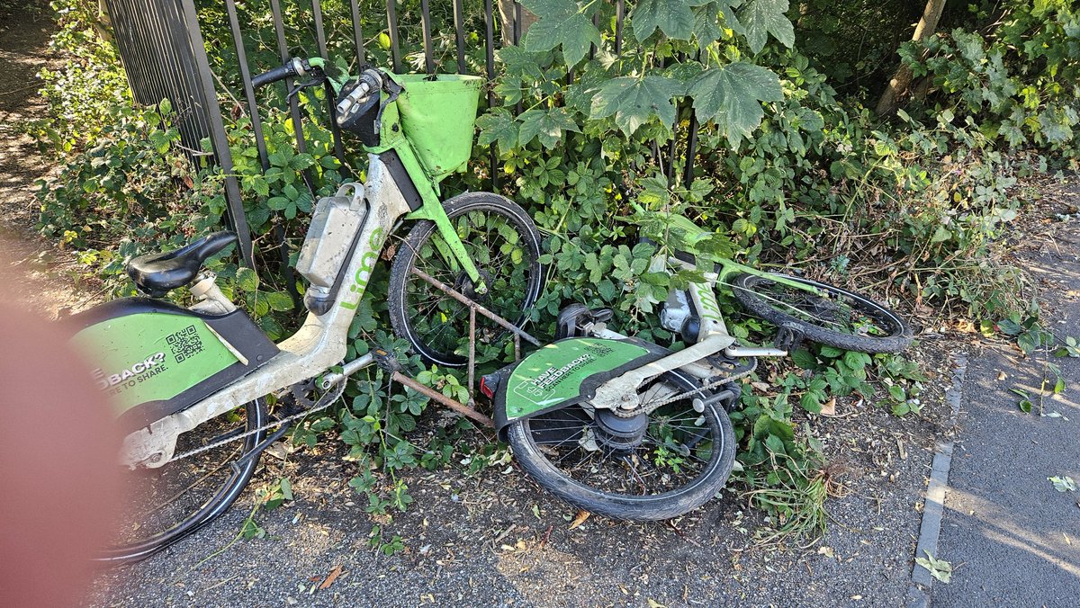 Another two bikes dragged out of the river Wandle, now outside Tooting and Mitcham football ground on BishopsfordRoadby the bridge <a href="/MarkGale/">Mark Gale</a> <a href="/BishopsfordRoad/">Bishopsford Road</a> <a href="/Merton_Council/">Merton Council</a> <a href="/cllr_alambritis/">Cllr Stephen Alambritis MBE</a>