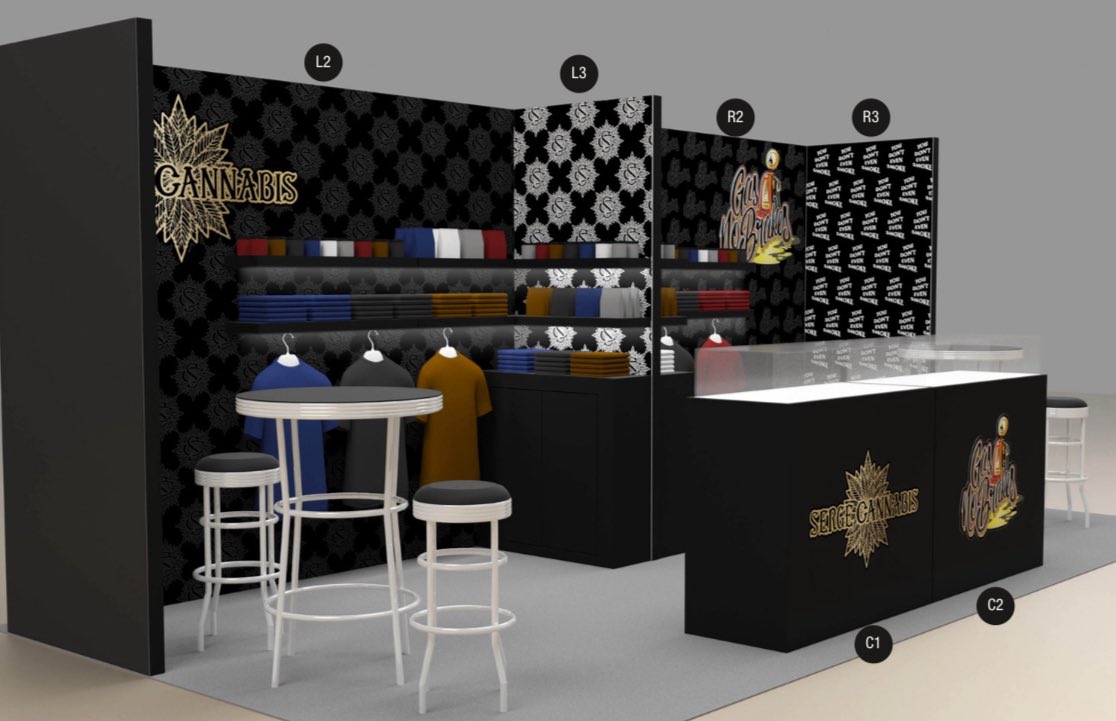 CannabisSerge's tweet photo. New booth design  
SC x GNB https://t.co/76WGdOUvRS