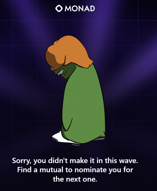 Gmonad Nads.

Who hasn't received their card yet? Let's stick together.

Nads follow Nads => Nads help Nads

The only better community is in <a href="/monad/">Monad</a>