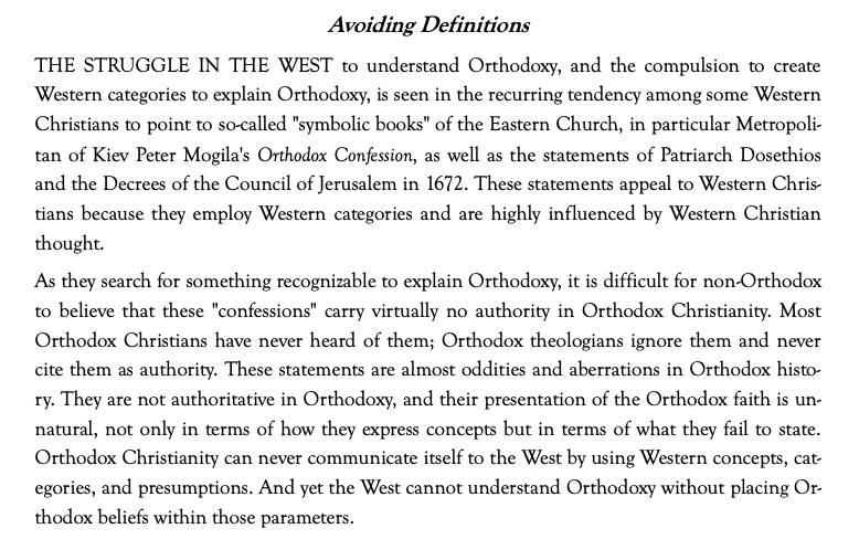 ThePolemikOne's tweet photo. An excerpt from Thinking Orthodox by Dr. Jeannie Constantinou regarding:

- Peter Moglia's Confession
- Statements of Patriarch Dosethios
- Council of Jerusalem (1672) https://t.co/zRZHEO07Of