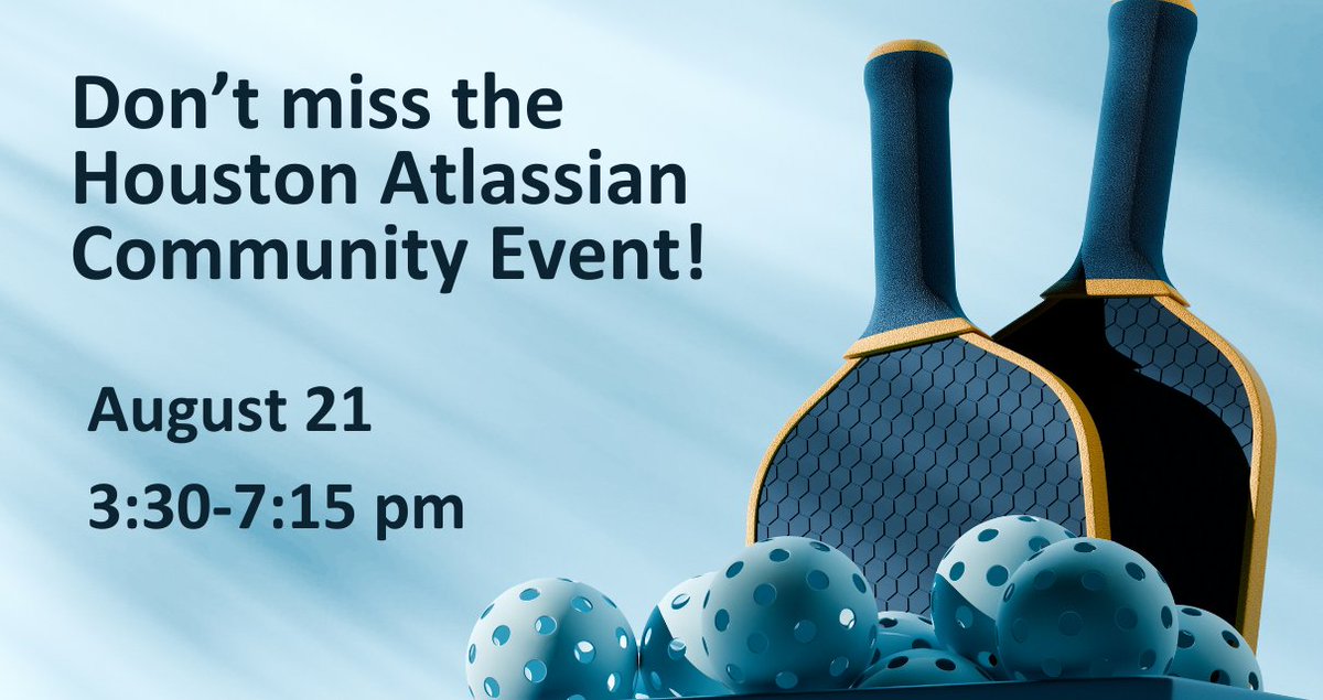 ReleaseTEAMcorp's tweet image. Hey Houston @Atlassian Community! We want to make sure you know about the upcoming fun-filled pickleball social! 
Enjoy friendly competition, great cash and swag prizes, and plenty of food and drinks.
#AtlassianCommunity #AtlassianCommunityEvents
bit.ly/4mBut52