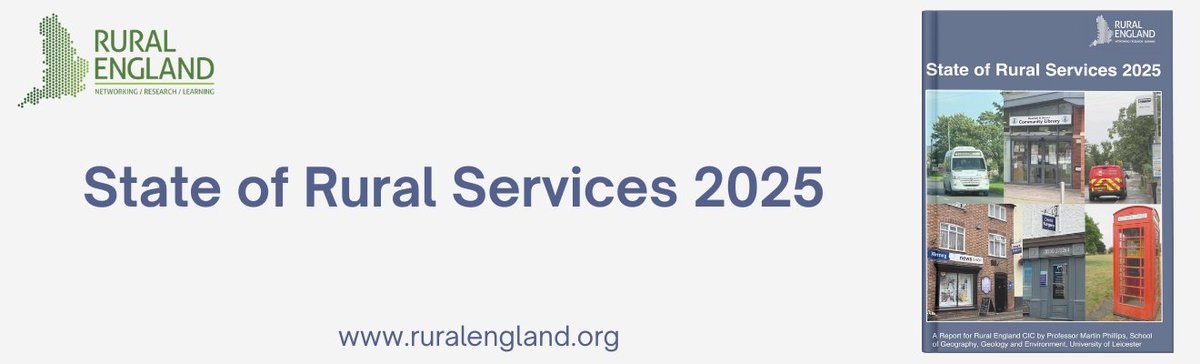 🏡 From health to transport to childcare – how well are services working for rural England? New #SORS25 report from Rural England C.I.C reveals the gaps.
➡️rsnonline.org.uk/new-report-hig… #RuralResearch #StateOfRuralServices25